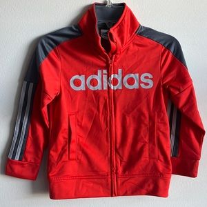 KIDS SIZE- ADIDAS little boys size 5 track jacket - high collar, zip front